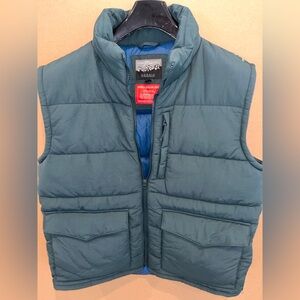 J Crew Vest Mens Green XL Nordic Puffer Jacket Primaloft Outdoor Zip Up Great